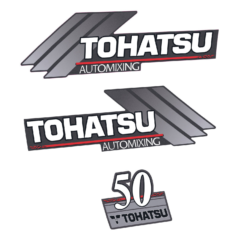 Tarrat Tohatsu 50HV Kaksitahtimoottori öljyn automaattinen sekoitus perämoottori vinyylitarrat