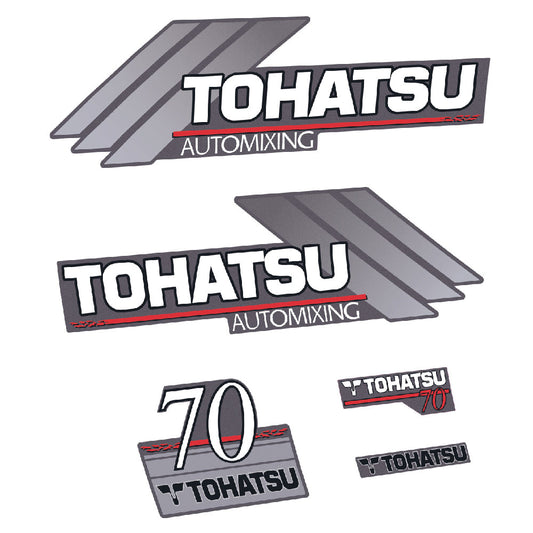 Tarrat Tohatsu 70HV Kaksitahtimoottori öljyn automaattinen sekoitus perämoottori vinyylitarrat