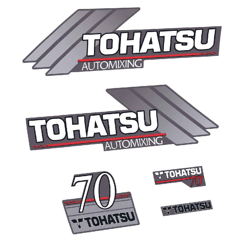 Tarrat Tohatsu 70HV Kaksitahtimoottori öljyn automaattinen sekoitus perämoottori vinyylitarrat