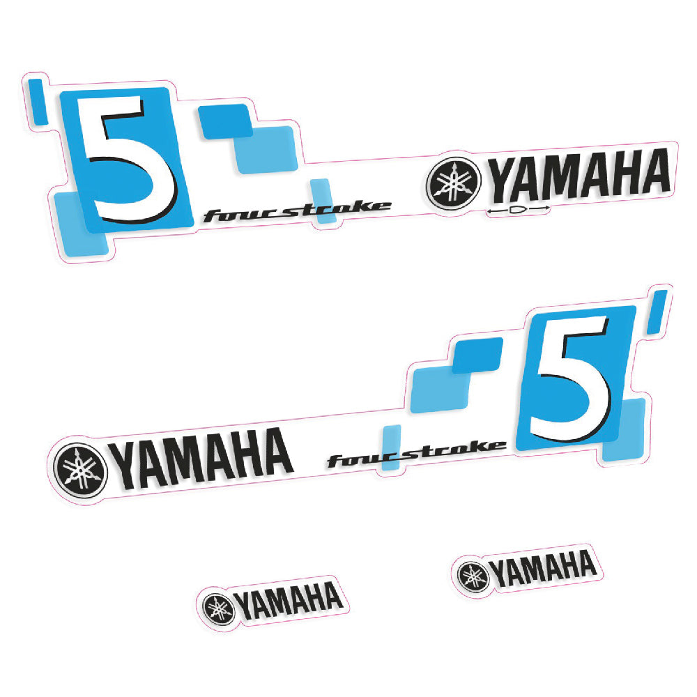 Tarrat Yamaha 5HV Nelitahtimoottori valkoinen katte perämoottori vinyylitarrat