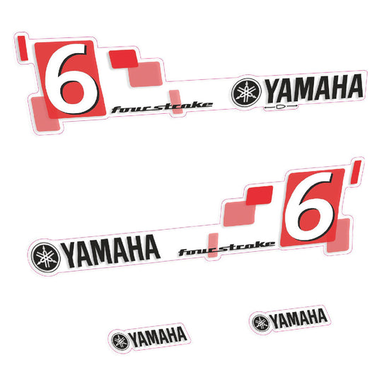 Tarrat Yamaha 6HV Nelitahtimoottori valkoinen katte perämoottori vinyylitarrat