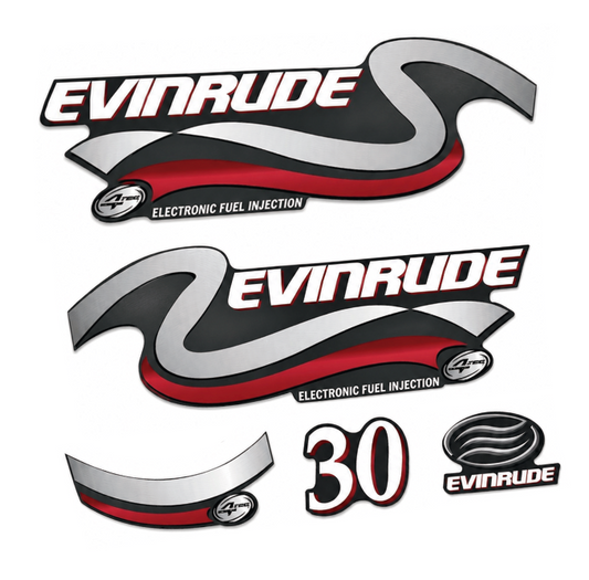 Evinrude 30HP 4 Stroke outboard stickers decals kit